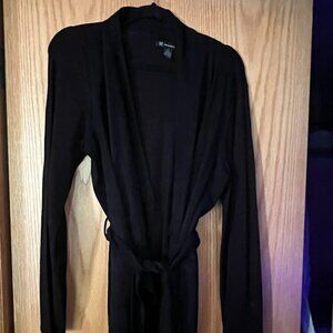 Black Wrap Cardigan with Tie